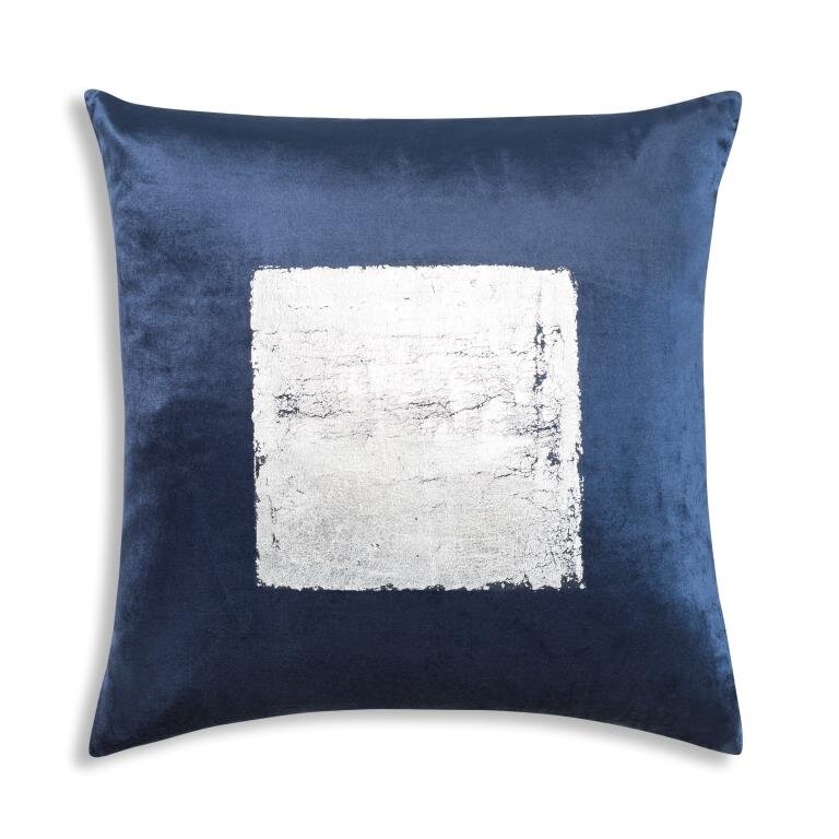 Verona Pillow — Square, Navy Silver