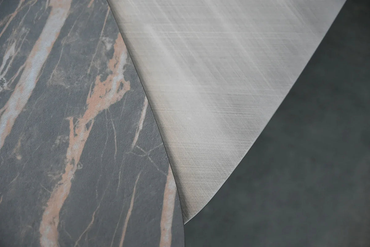 Layer Coffee Table close-up of the overlapping marble tiers