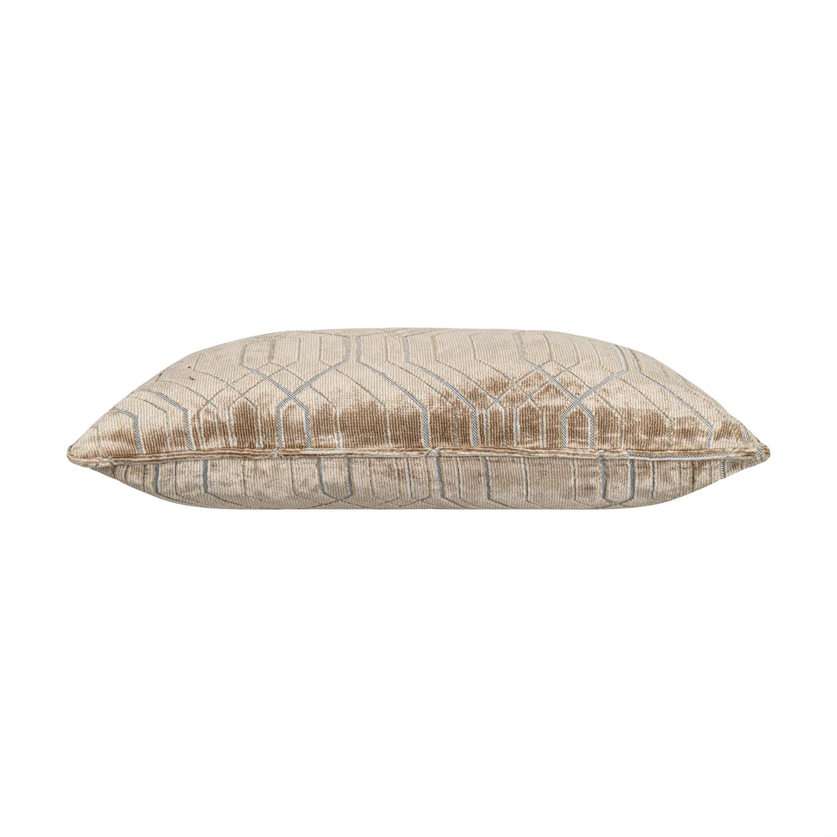 Zira Geometric Beige Pillow, lumbar size, side view