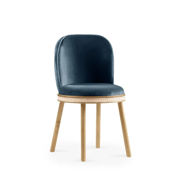 Alma chair Natural Oak Mediterranee Velvet
