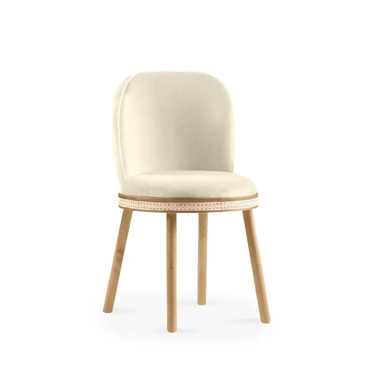 Alma chair Natural Oak Nuage Velvet