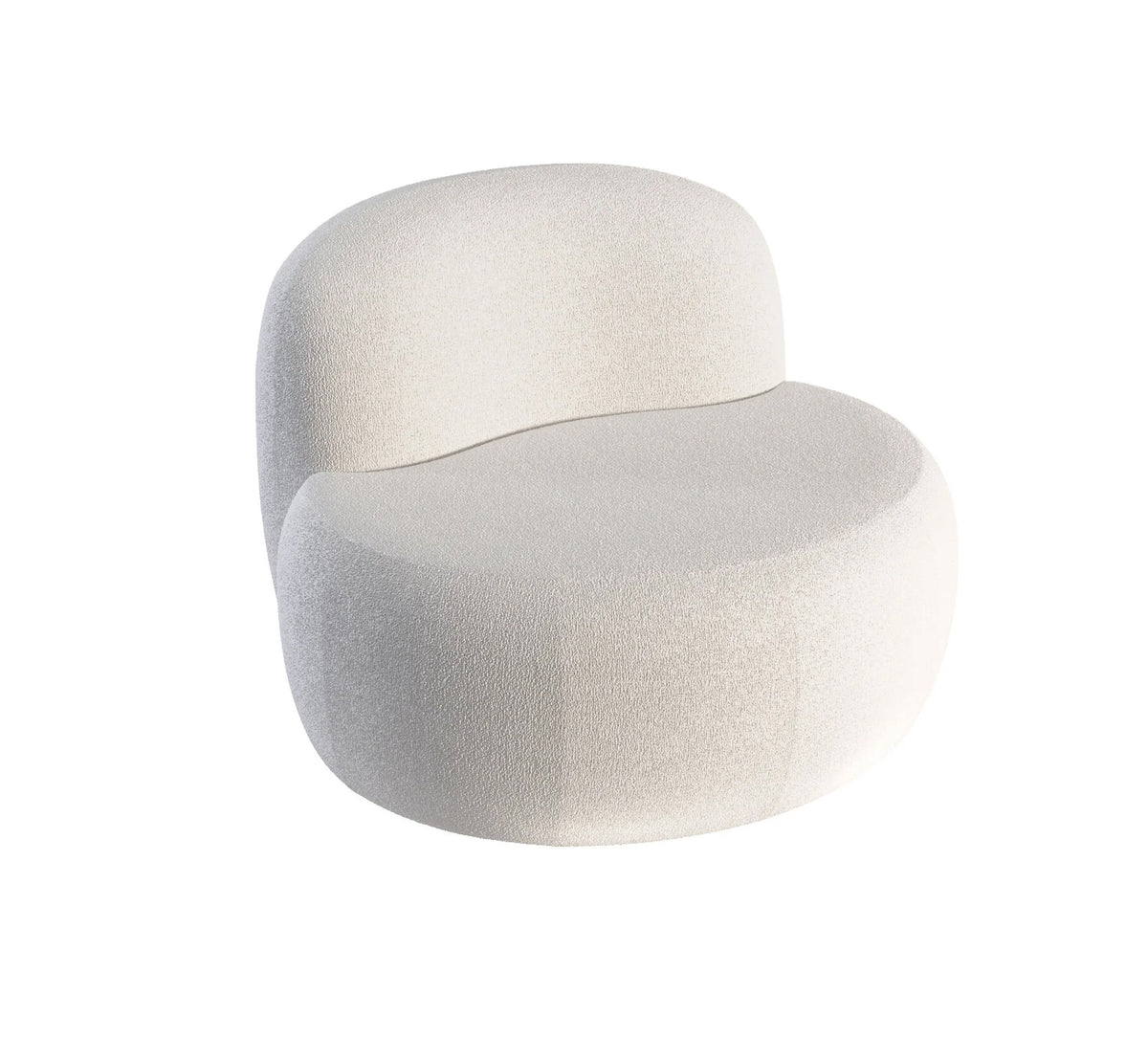 B-15 Z Lounge Chair in ivory bouclé, three-quarter front view