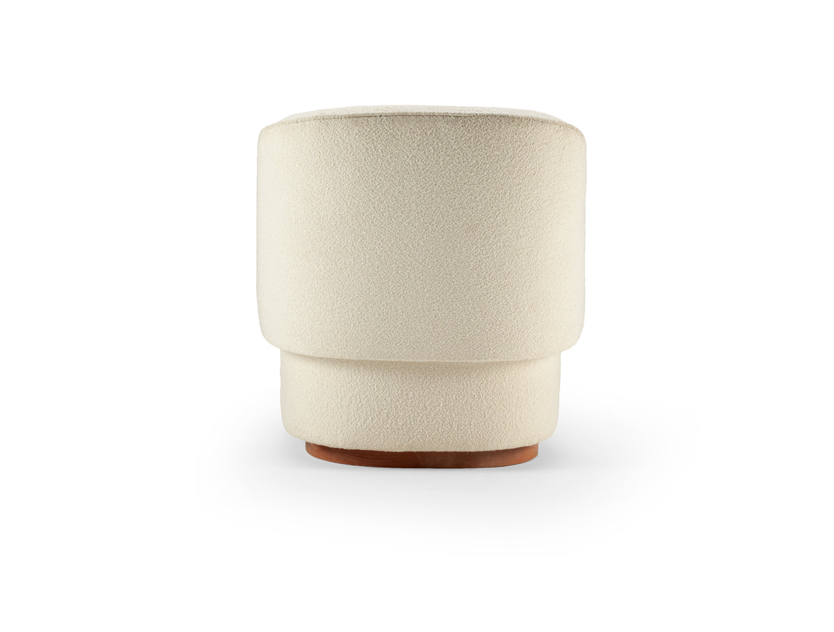Bisou Armchair in cream bouclé, back view
