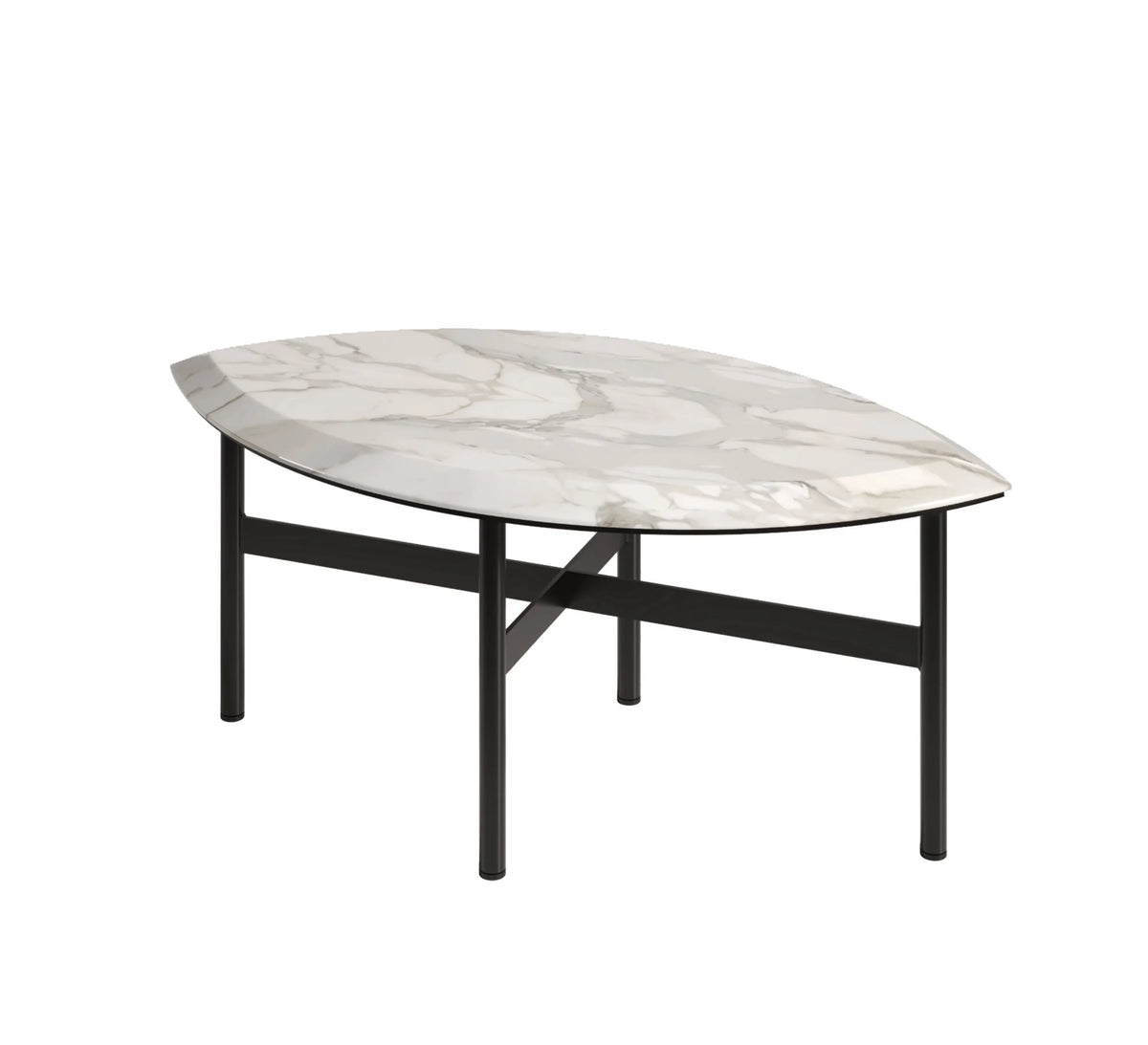 Book One & Two Coffee Table, single table in light veined marble