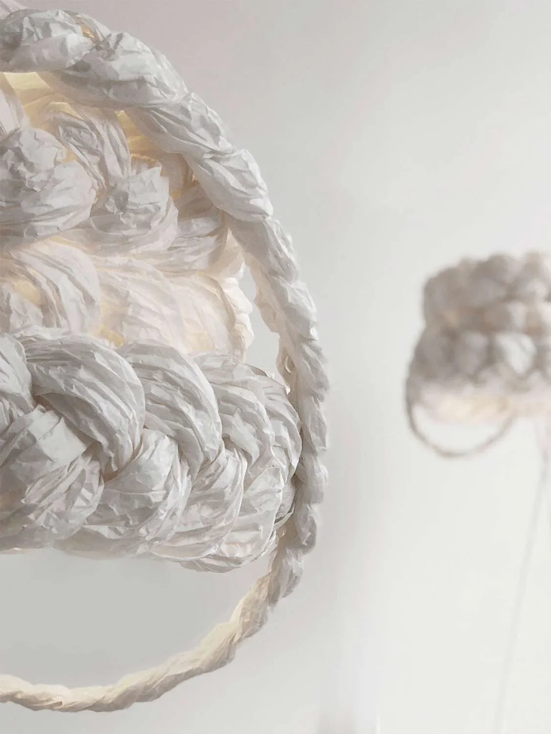 Bride handcrafted paper pendant lamp large white