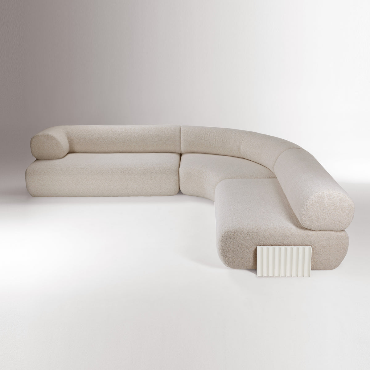 Carmel Lacquer Modular Sofa in ivory lacquer by Maison Burgos