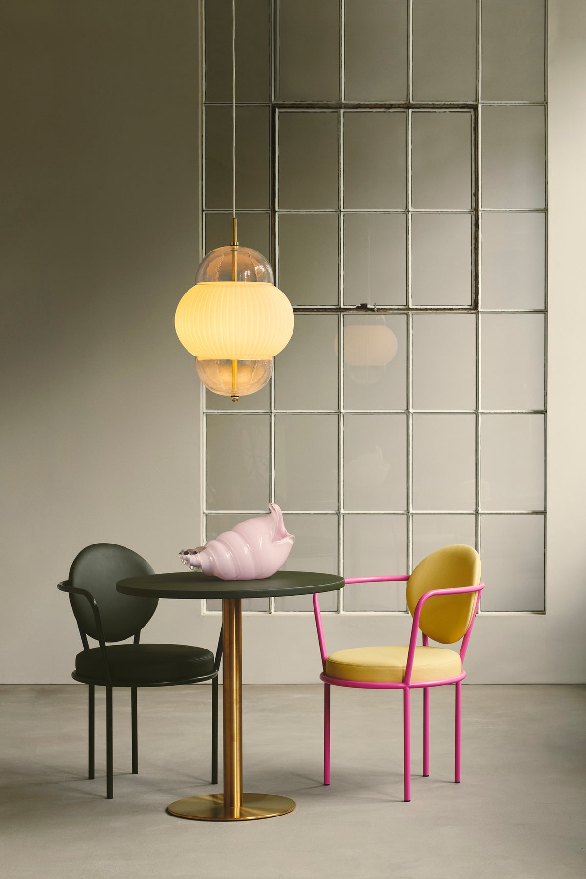 Casablanca Chairs in black and pink frames at a bistro table by Maison Burgos