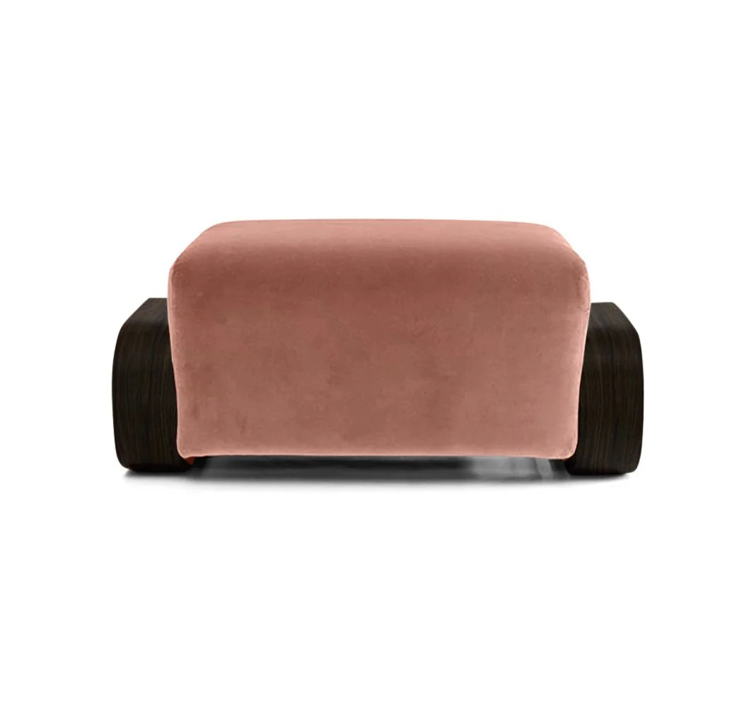 Cayenne Ottoman, high-gloss Walnut Cameo Velvet