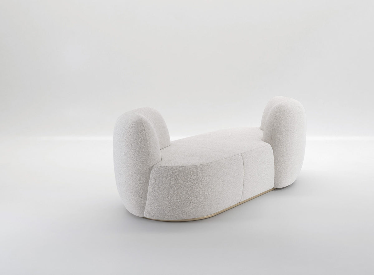 Chapter Two Sofa in ivory bouclé, front angle