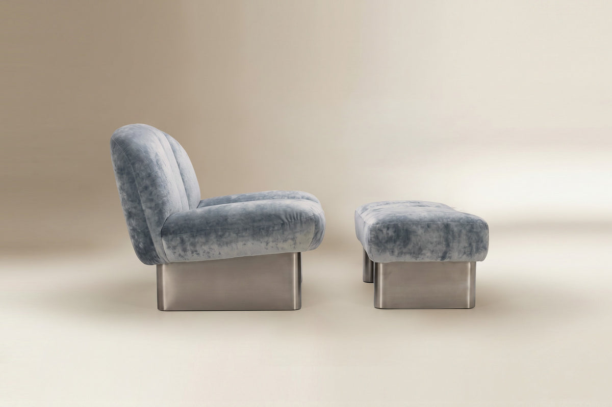 Colin Footstool with the Colin Armchair by Maison Burgos