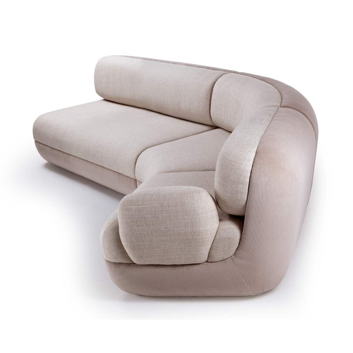 Mood Sectional Curved Sofa - 3 Piece, back view