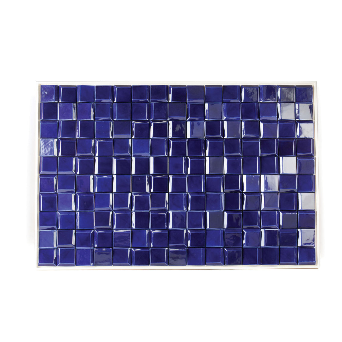 Douro Panel in Cobalt glazed ceramic tiles, front view
