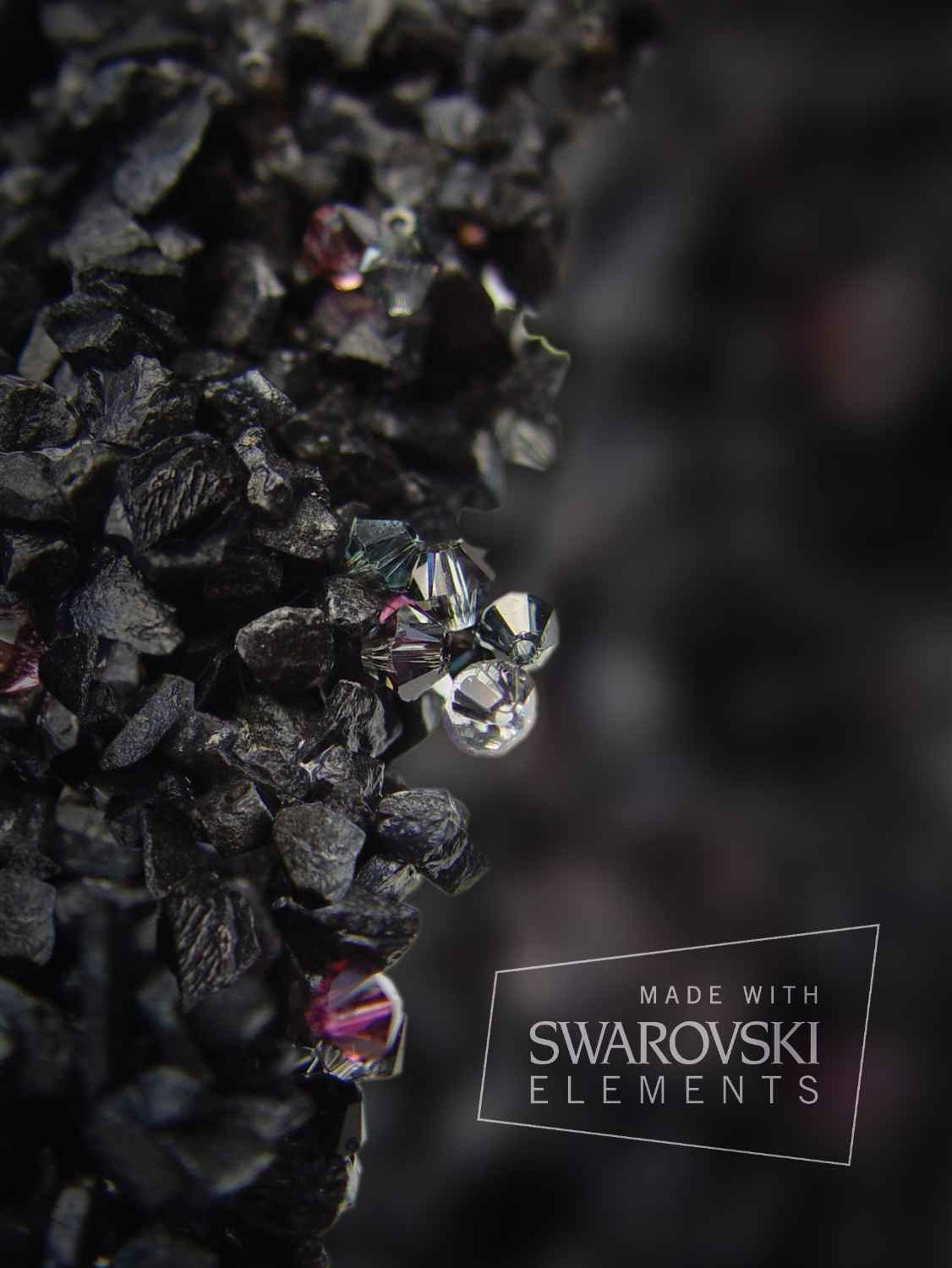 Mammalampa Duchess Pendant Light Black - Medium, close-up of the black crystal-studded surface