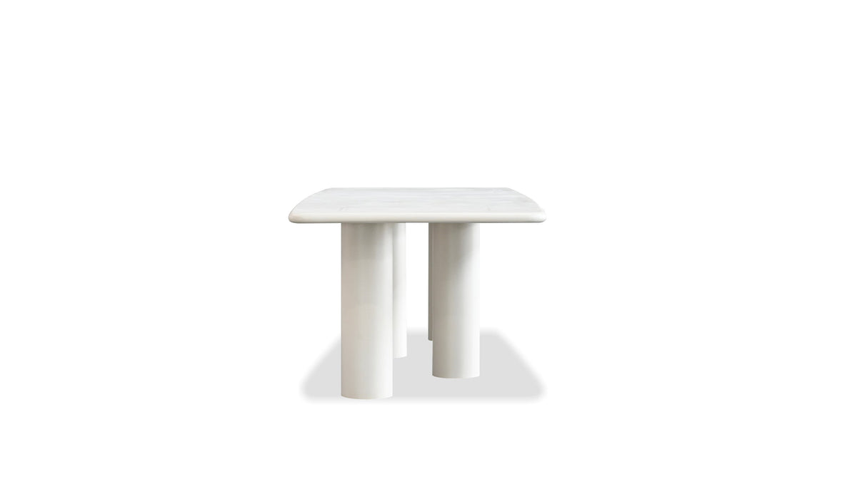 Elephant Dining Table Rectangular in Ivory Tusk, side view, by Maison Burgos