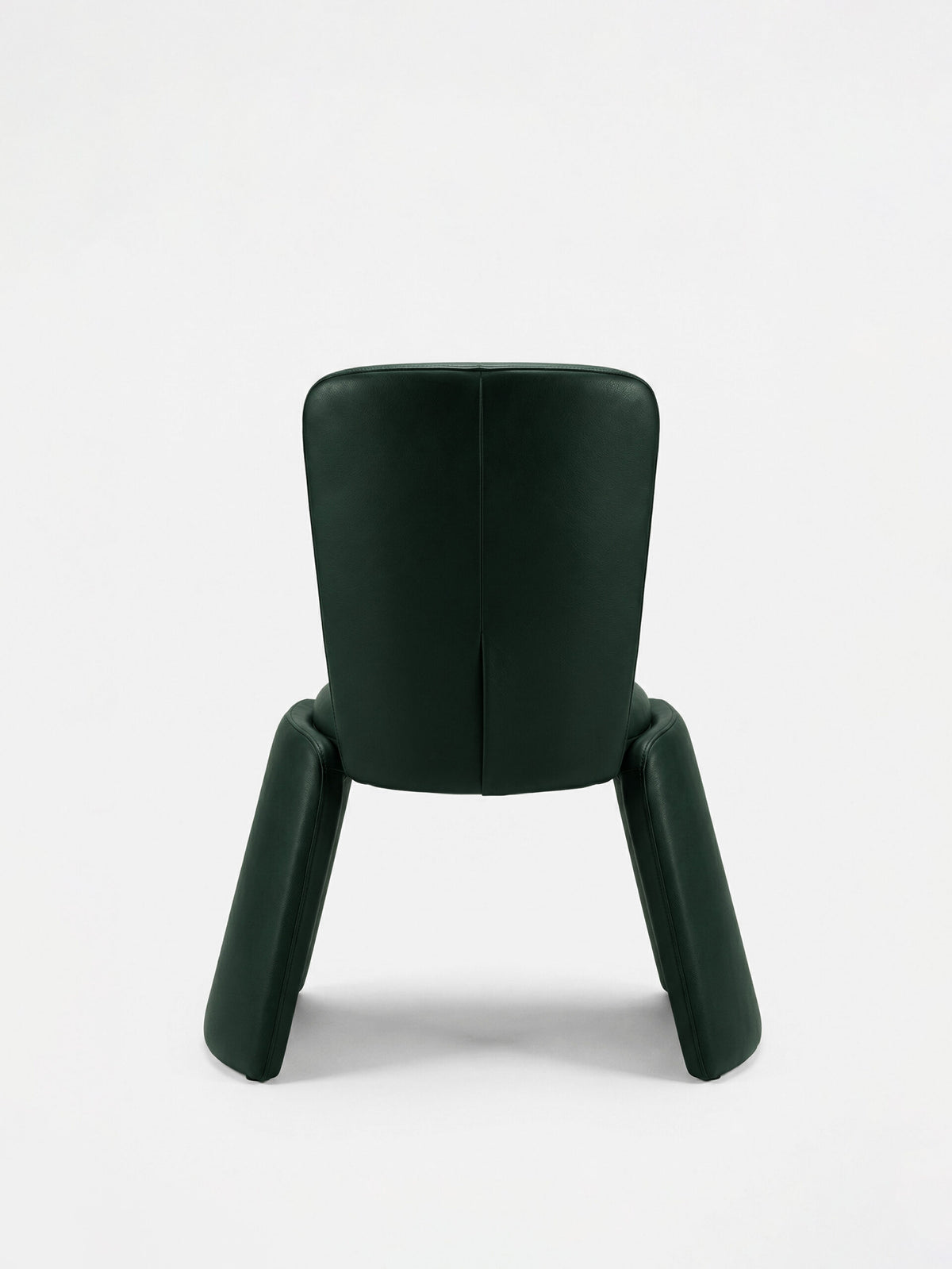 Inge Chair in dark green leather, back view