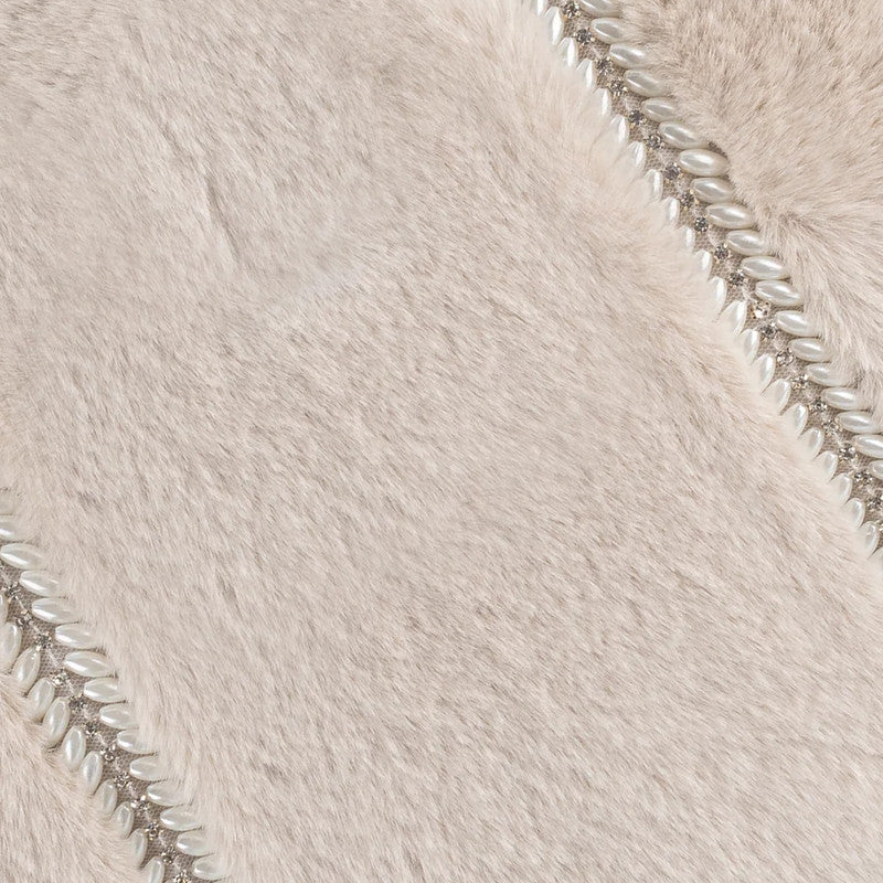 Lux Beige Fur Pillow, fabric close-up by Maison Burgos