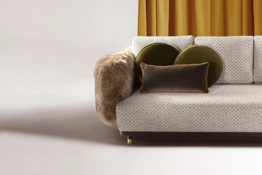 Single Man Deluxe Sofa with pillows and throw by Maison Burgos