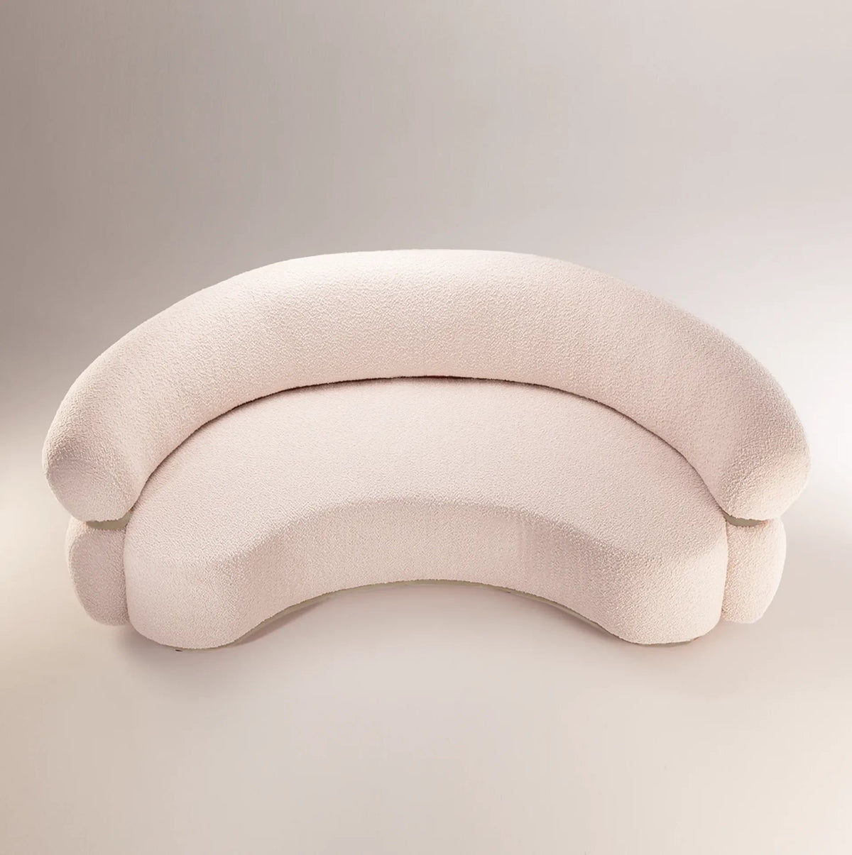 Malibu Curved Sofa in Boucle, top view