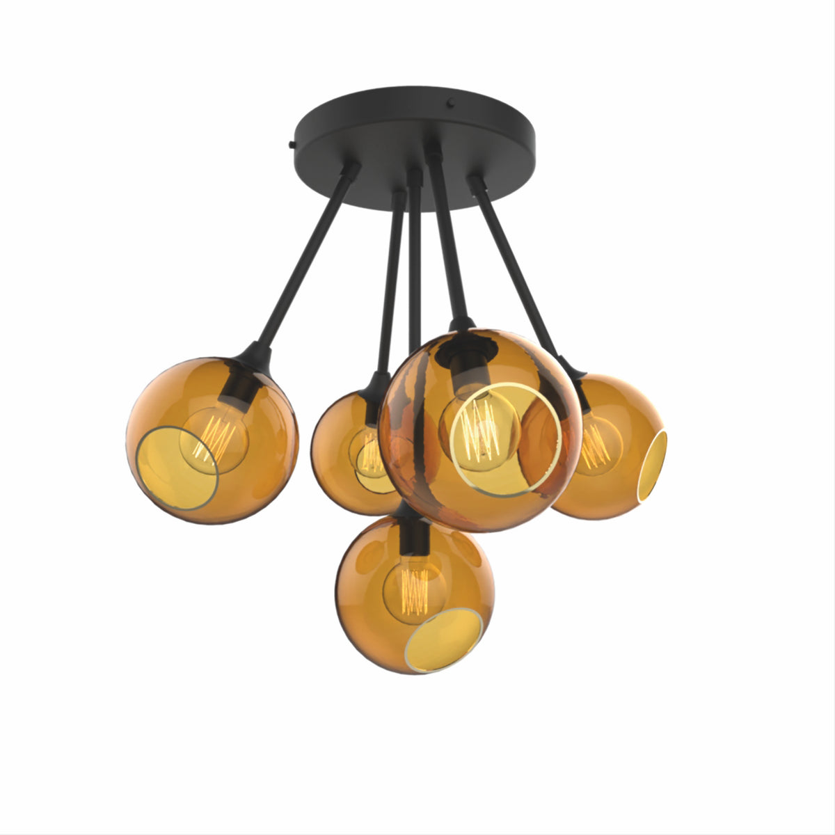 Ballroom Molecule Black - Amber Chandelier by Maison Burgos
