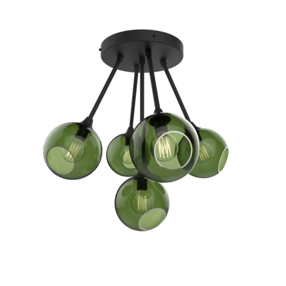 Ballroom Molecule Black - Green Chandelier by Maison Burgos