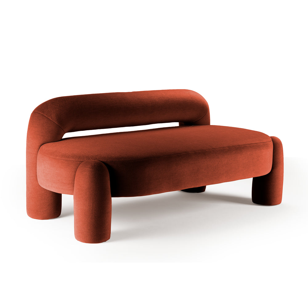 Marlon Daybed - 02 in rust velvet, three-quarter view