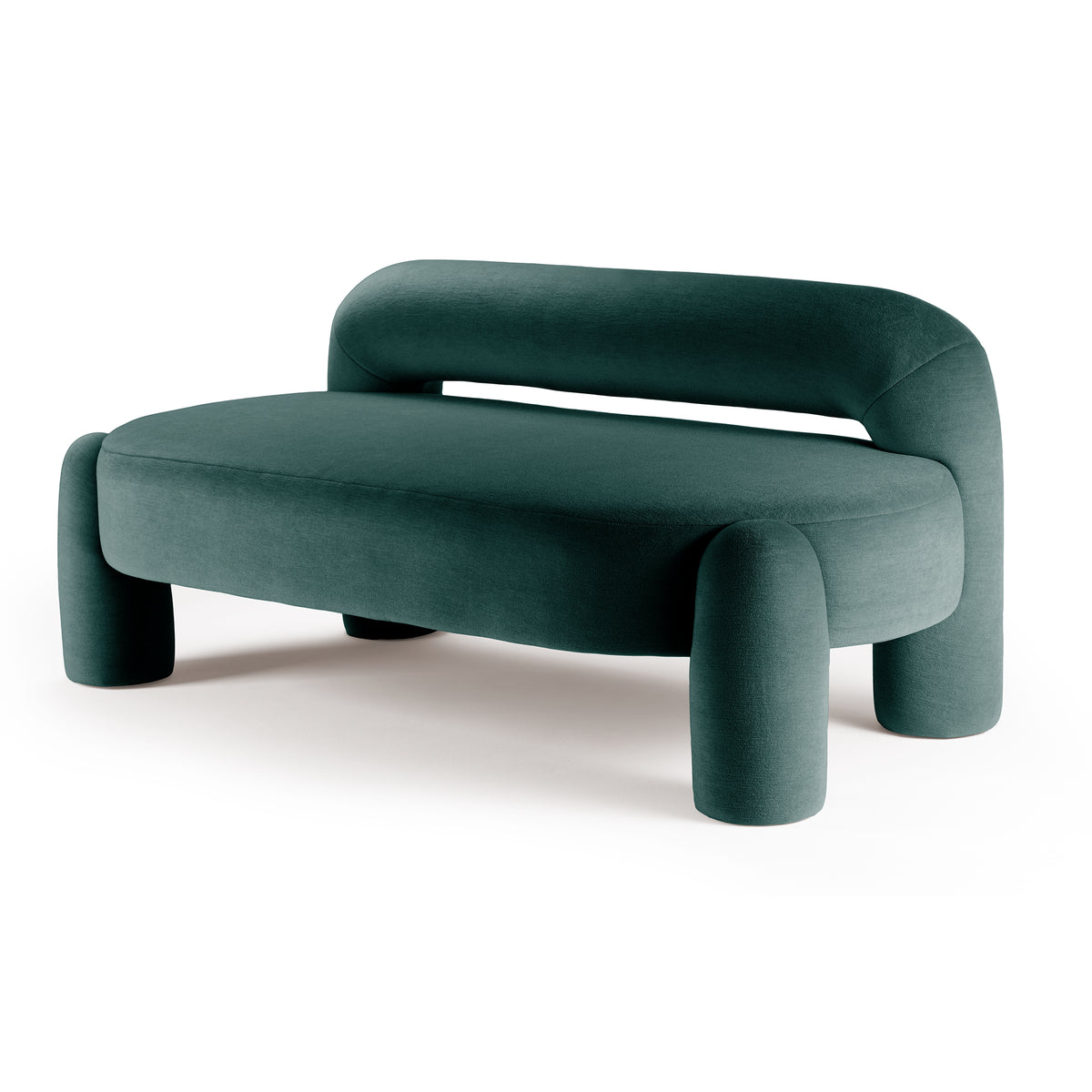 Marlon Daybed - 02 in teal velvet, three-quarter view