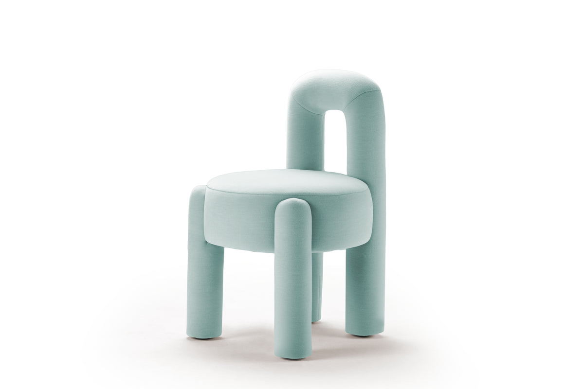 Marlon Chair in mint green, three-quarter view