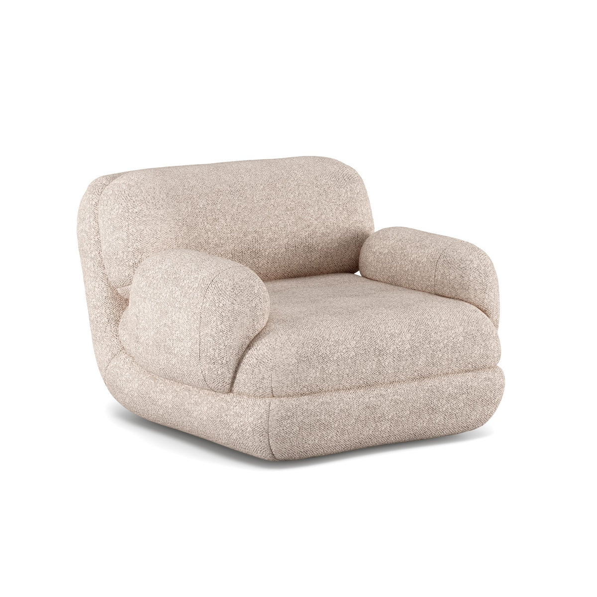 Mood Armchair with Arms in boucle upholstery by Maison Burgos