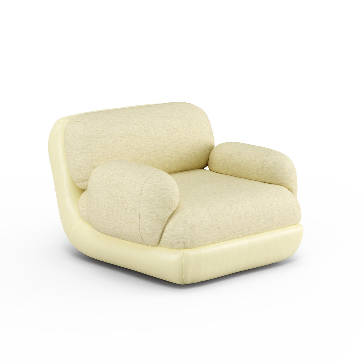 Mood Armchair with Arms in cream upholstery by Maison Burgos