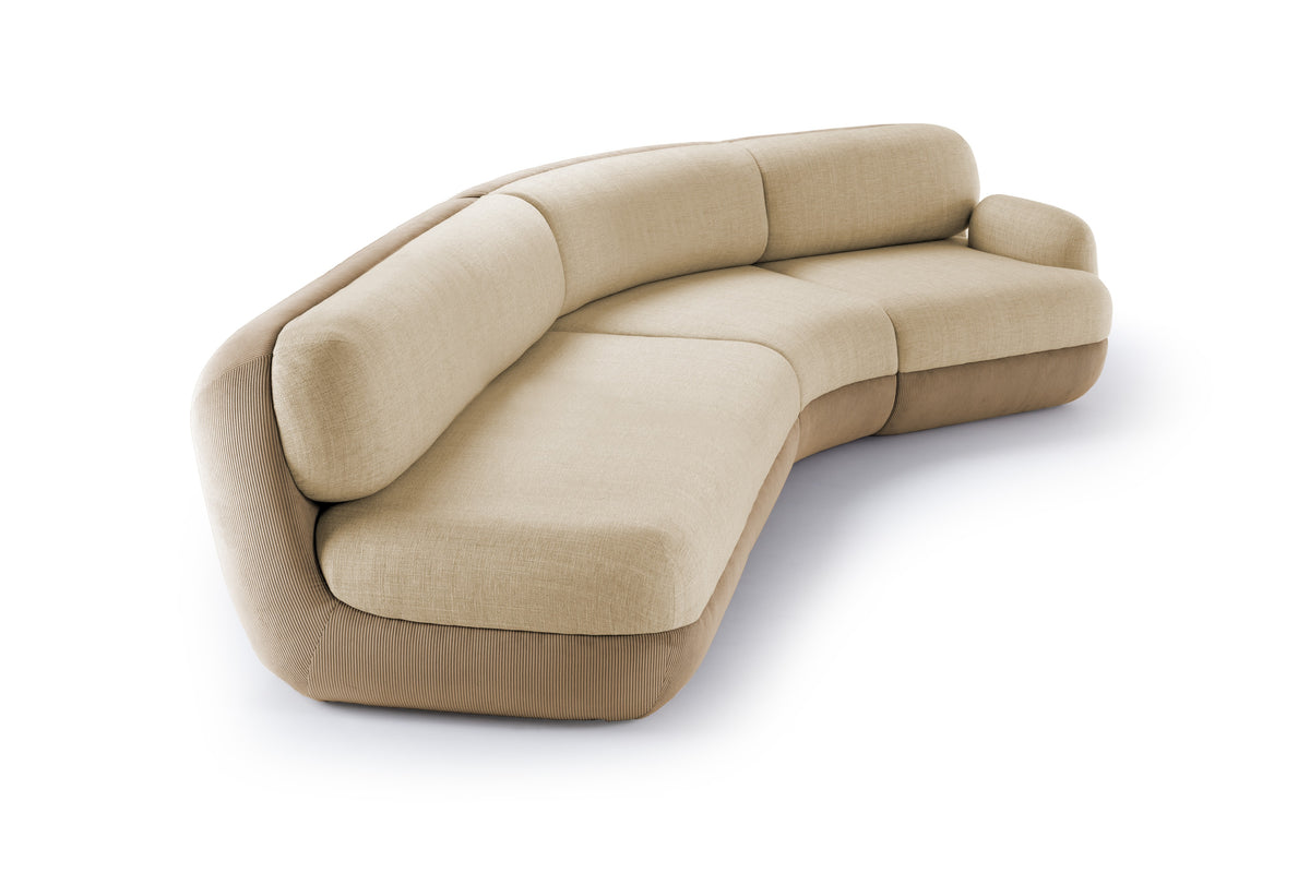 Mood Sectional Curved Sofa 3 Piece front view by Maison Burgos
