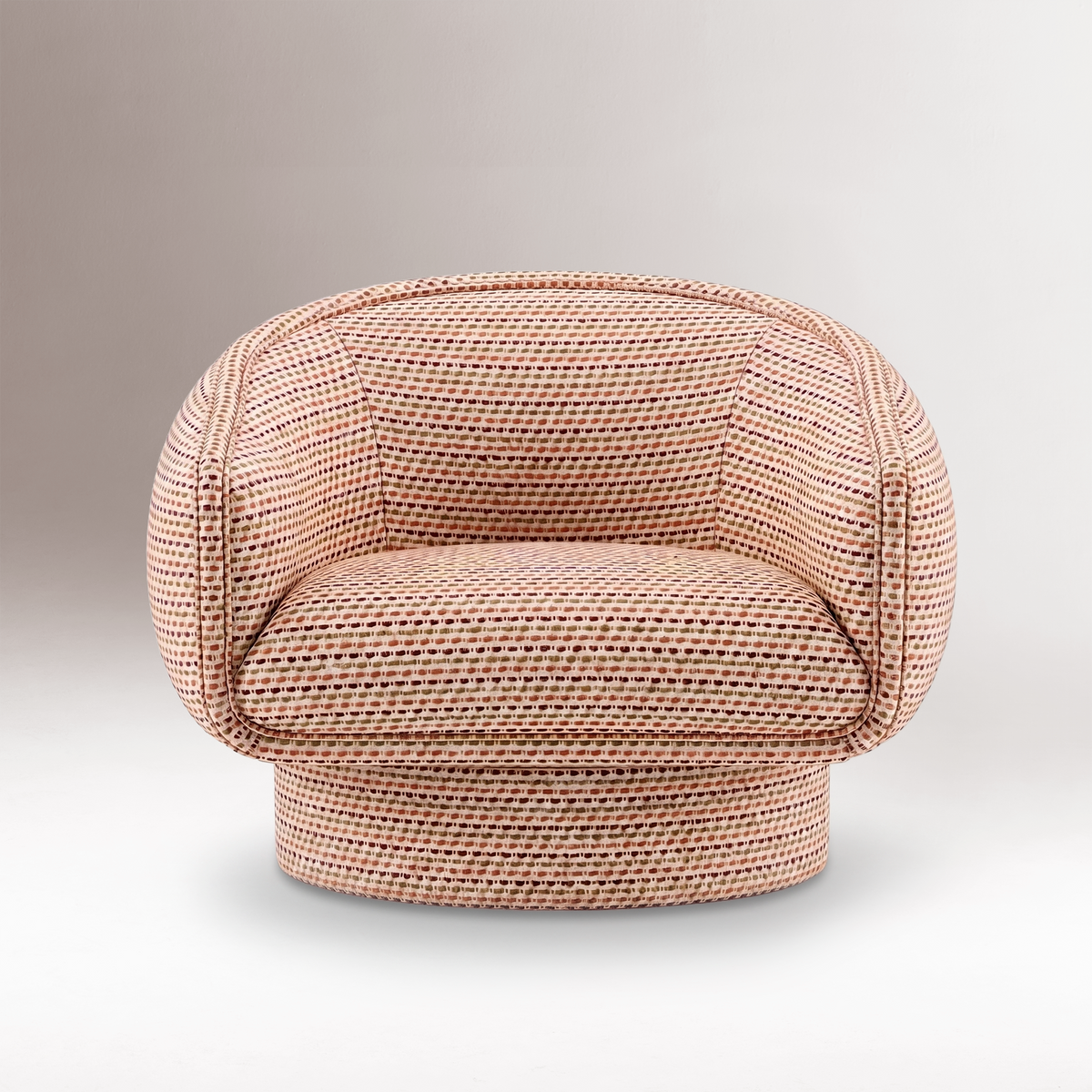 Moon Swivel Armchair in Eco Laser Bonfire by Maison Burgos