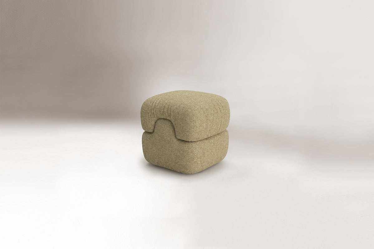 Mosaico Pouf sage boucle studio by Maison Burgos