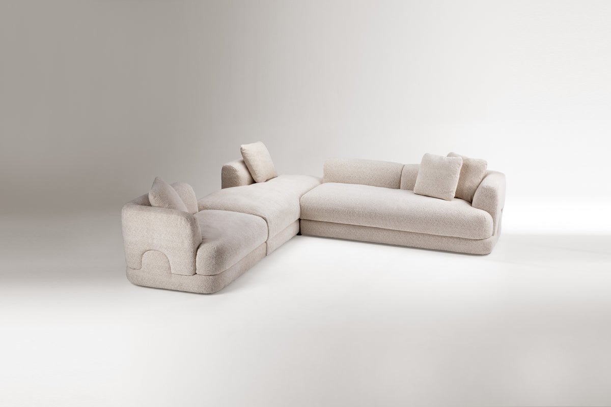 Mosaico Sectional Sofa Composition 1 ivory front by Maison Burgos