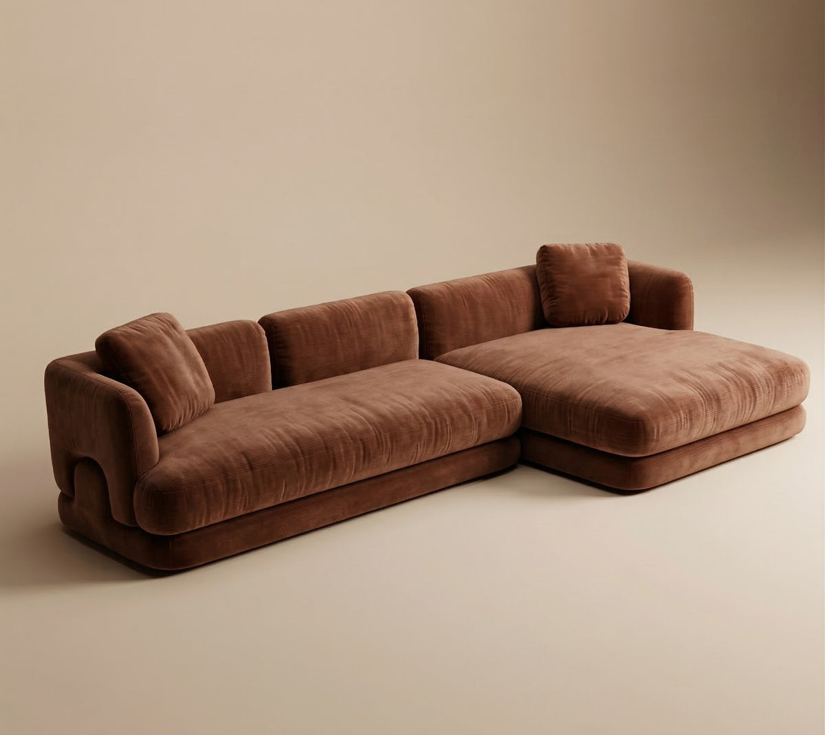Mosaico Sectional Sofa Composition 2 rust velvet chaise by Maison Burgos