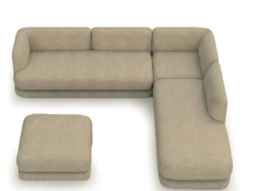 Mosaico Sectional Sofa Composition 3 layout with pouf by Maison Burgos