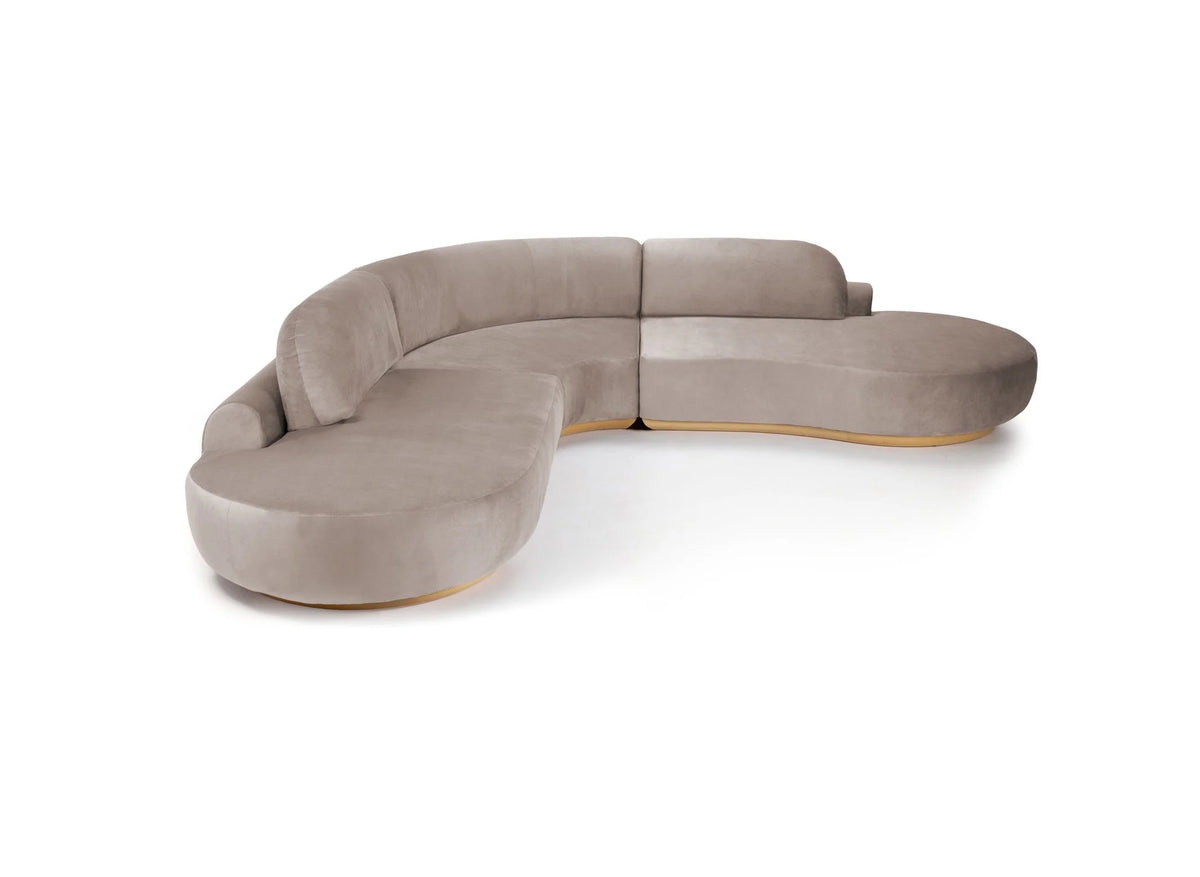 Naked Curved Sectional Sofa 3 Piece in taupe by Maison Burgos