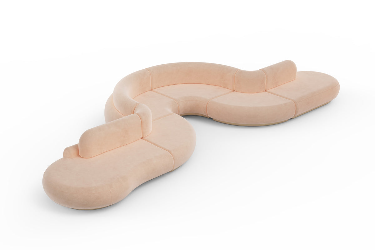 Naked Curved Sectional Sofa S-shaped composition by Maison Burgos