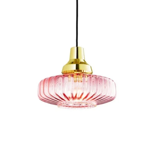 New Wave Optic Pendant Light Pink by Maison Burgos