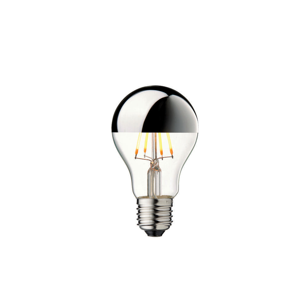 New Wave Optic Wall Light Sconce - Clear silver-crown LED bulb