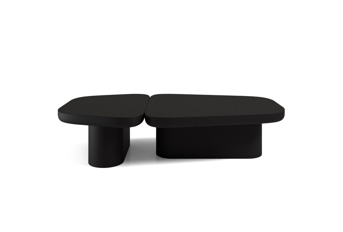 Pangea Coffee Table in black-stained wood, front view