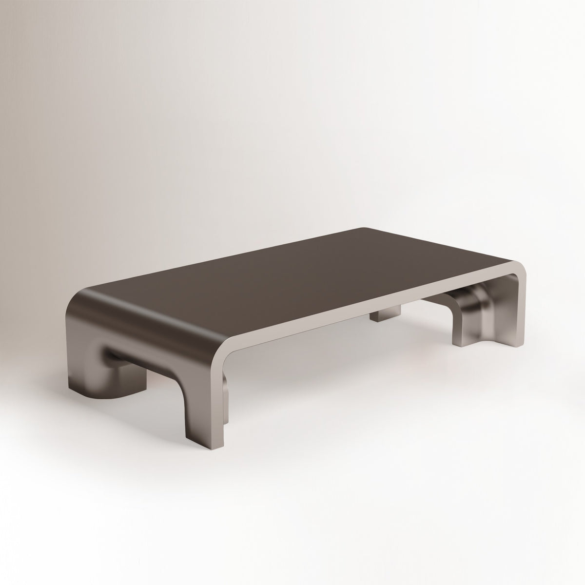 Plié Centre Table satin inox leg detail by Maison Burgos