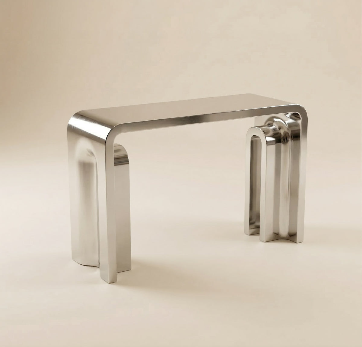 Pliè Console polished inox by Maison Burgos