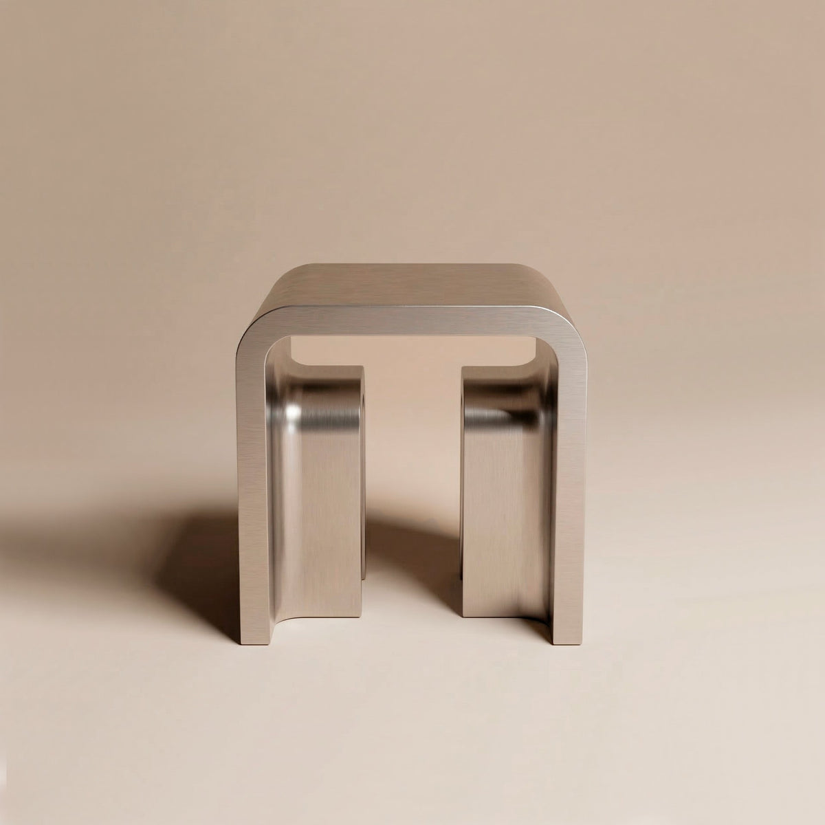 Plié Side Table in satin inox by Maison Burgos