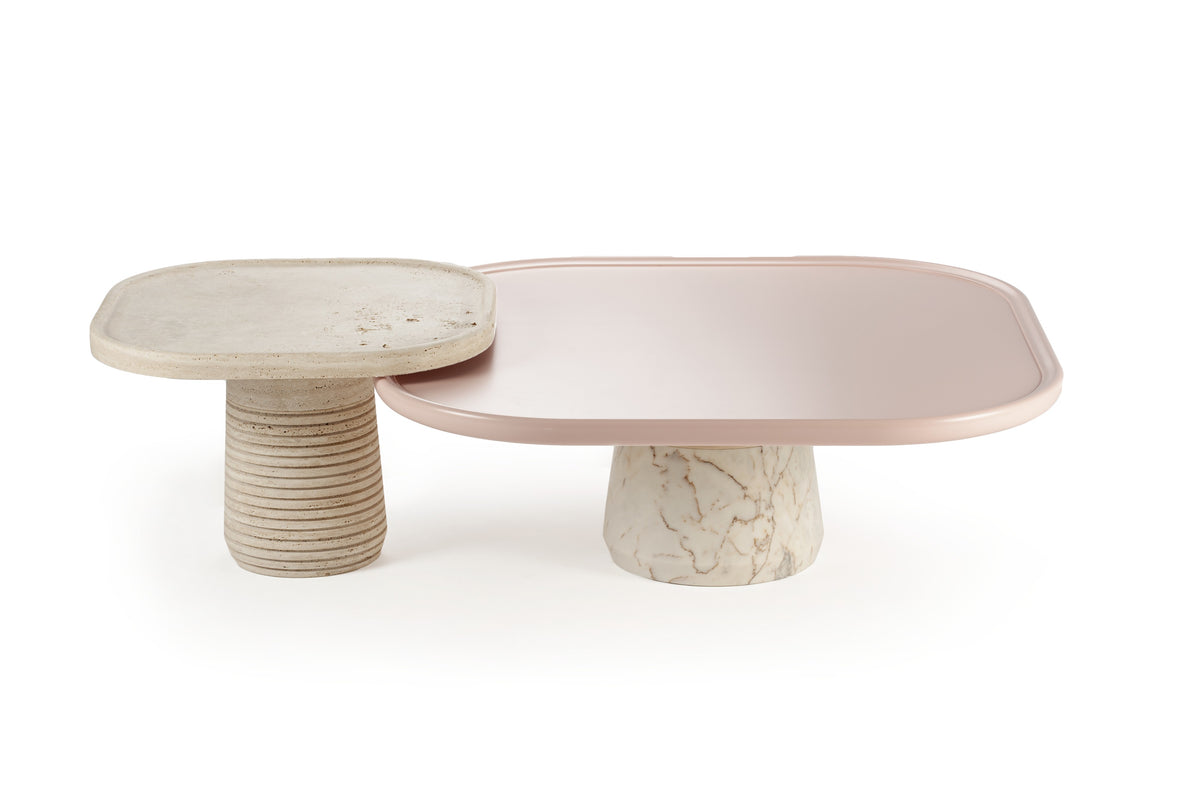 Poppy Coffee Table with nude lacquered top by Maison Burgos