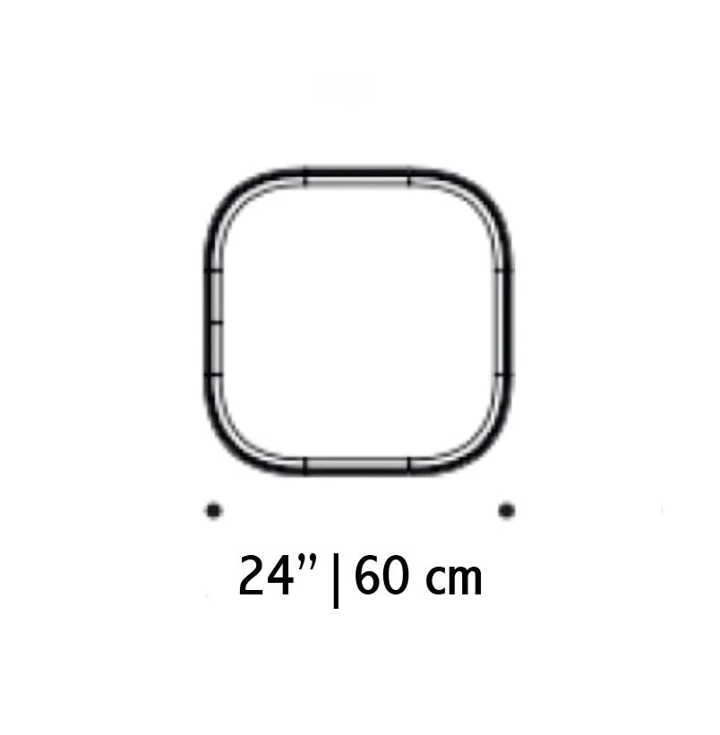 Poppy Side Table plan view drawing, 24 in / 60 cm square top