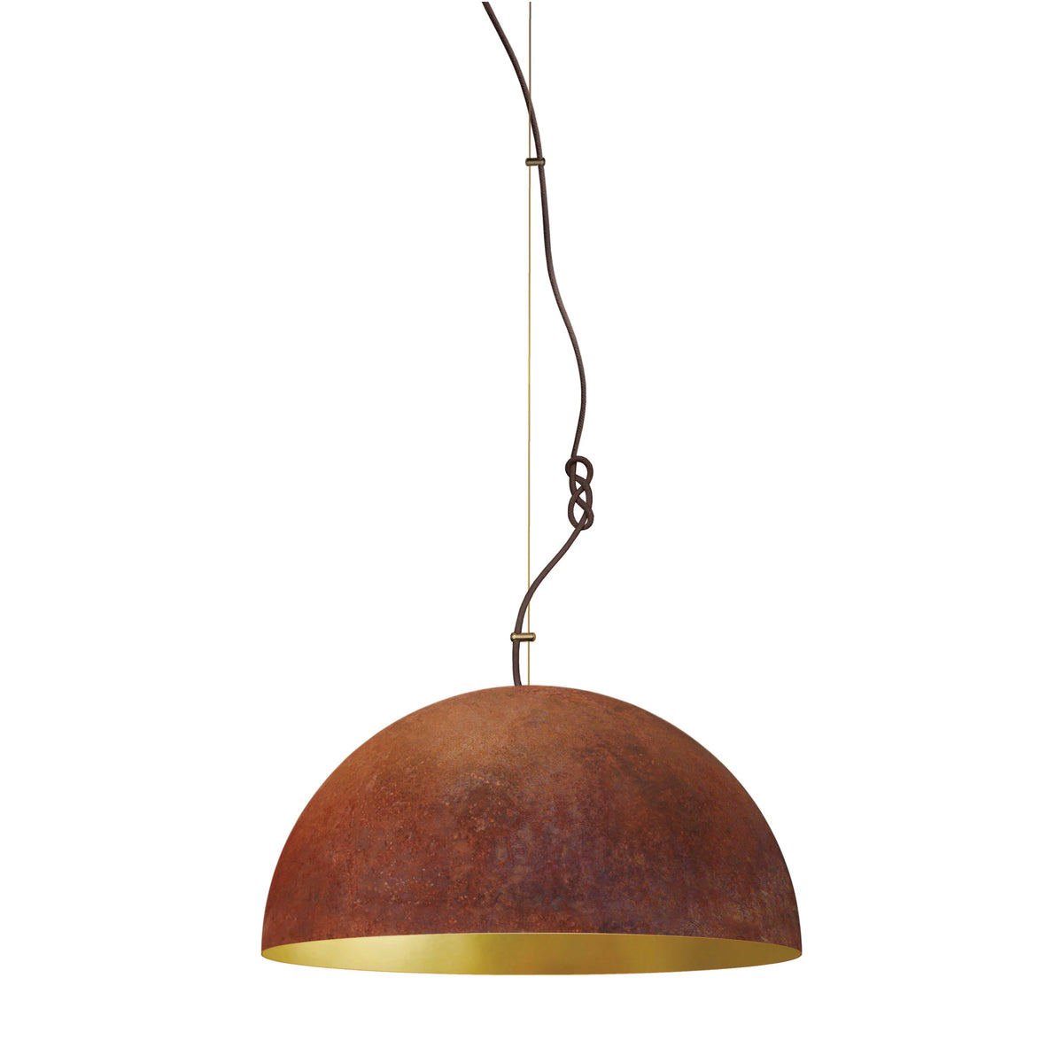 Queen pendant light medium corroded steel gold