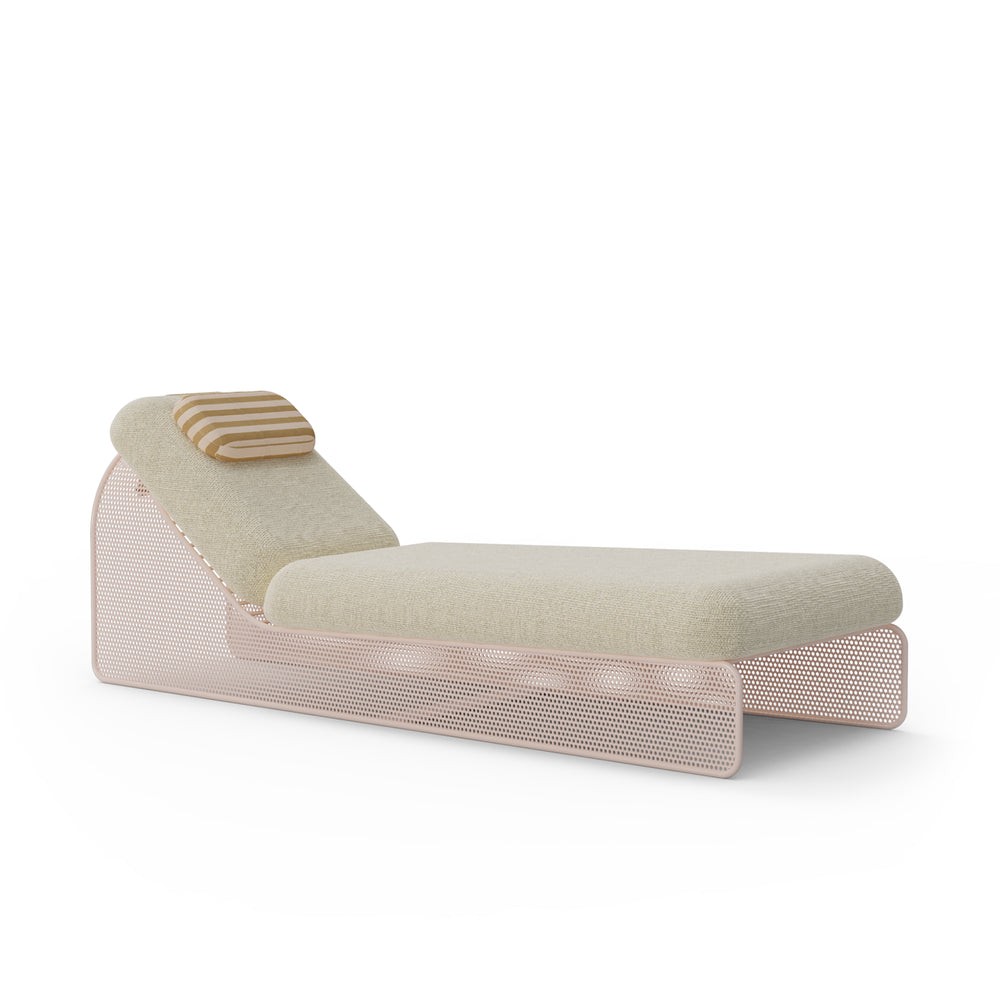 Riviera Daybed with pink structure and cream cushion