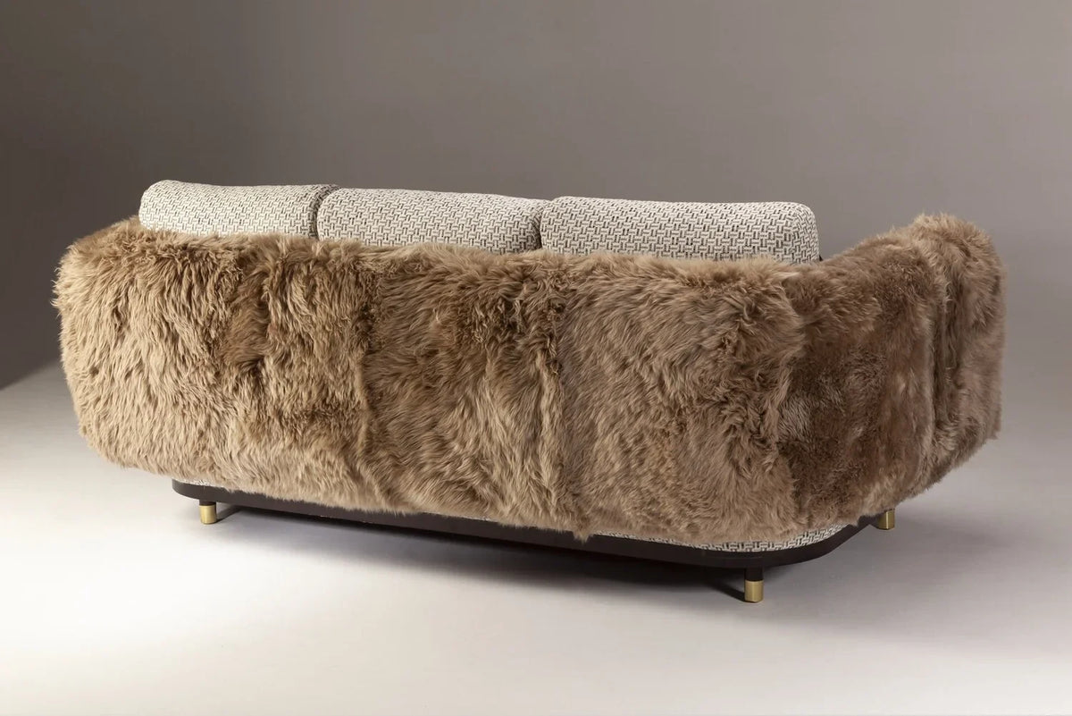 Single Man Deluxe Sofa back view with shearling wrap
