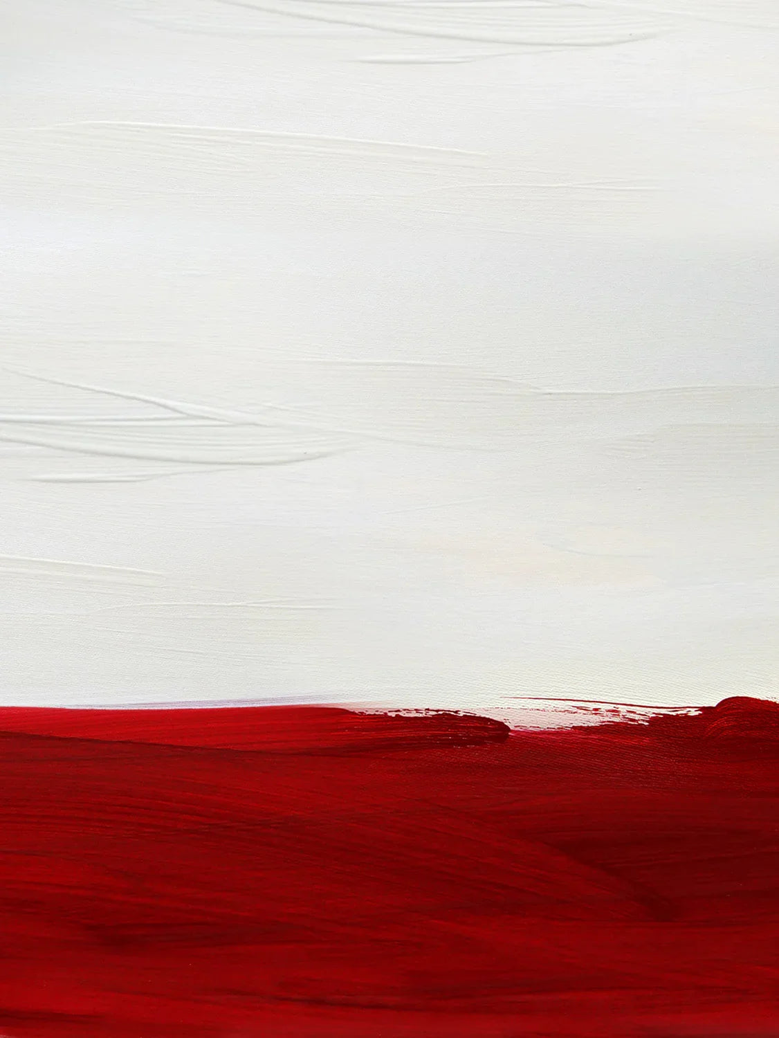 Mammalampa Sisters Floor Lamp in Sunrise, hand-painted canvas shade close-up in white and red