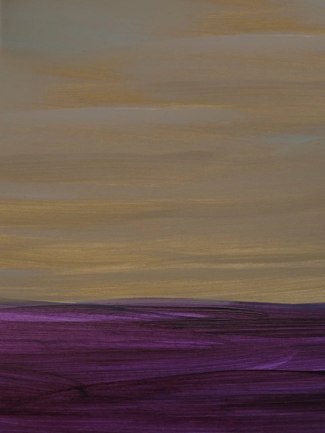 Mammalampa Sisters Pendant Light Twilight painted canvas close-up, golden brushstrokes over violet
